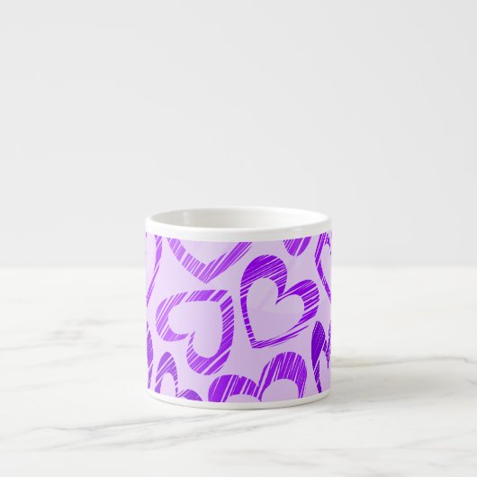 Tasse Expresso Lavande Joueuse mauve croquis Motif de coeur (Devant)