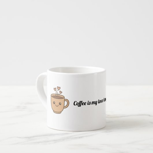 Tasse Expresso Le café est mon langage de l'amour (Devant gauche)
