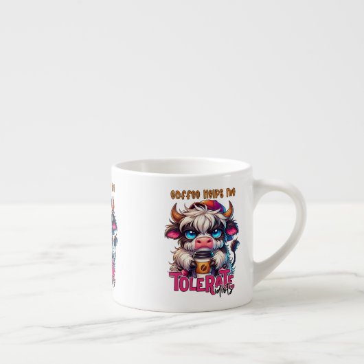 Tasse Expresso Le café m'aide à tolérer les idiots (Droite)