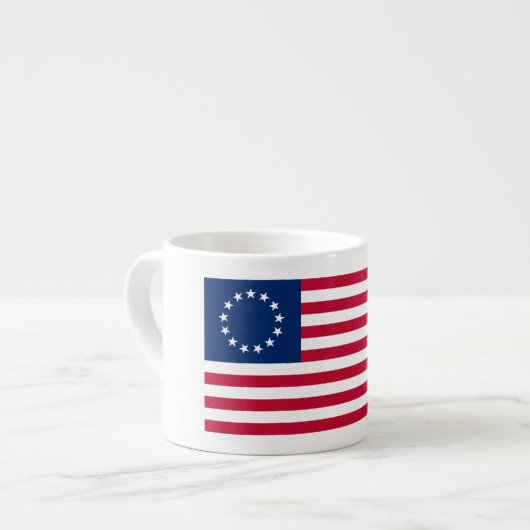 Tasse Expresso Le Cercle des étoiles, drapeau américain par Betsy (Devant gauche)