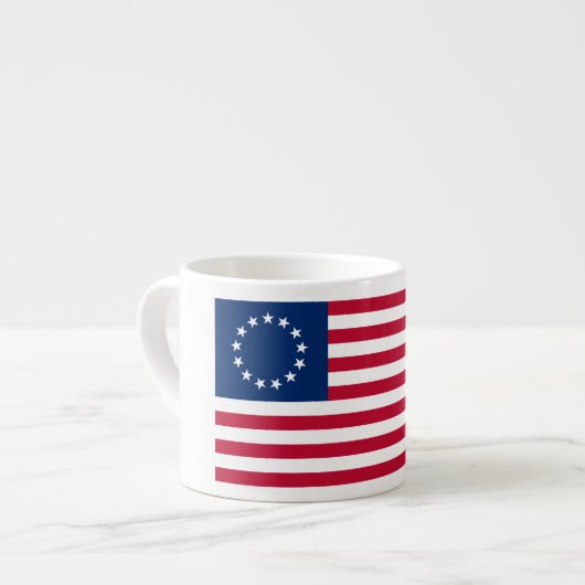 Tasse Expresso Le Cercle des étoiles, drapeau américain par Betsy (Devant gauche)