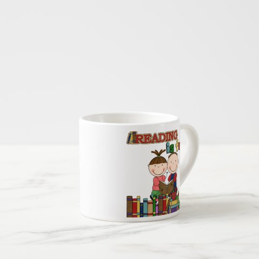 Tasse Expresso Le chiffre lecture de bâton d'enfants est amusemen (Devant droit)