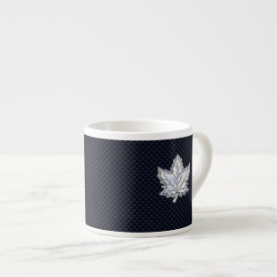 Tasse Expresso Le chrome aiment la feuille d'érable sur le style