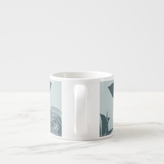 Tasse Expresso Le motif floral avec s'est levé (Dos)