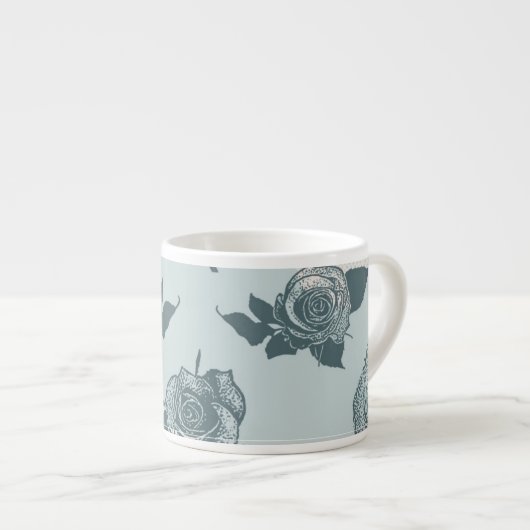 Tasse Expresso Le motif floral avec s'est levé (Devant droit)