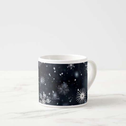 Tasse Expresso Le Noël de SlipperyJoe, hiver magique paisible à (Devant droit)
