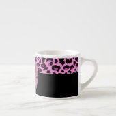 Tasse Expresso Léopard rose avec cou et diamant (Droite)