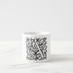 Tasse Expresso Les 1800s vintages marquent avec des lettres un
