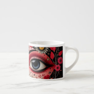 Tasse Expresso Les grands yeux dans la florale