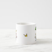Tasse Expresso Lettre B Monogramme de papillon floral initial (Devant)