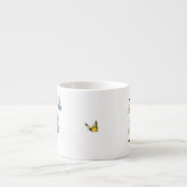 Tasse Expresso Lettre E Monogramme Papillon Floral Initial     (Devant)