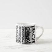 Tasse Expresso Lettre F Monogramme médiéval Art Nouveau (Droite)