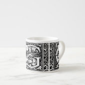 Tasse Expresso Lettre G Monogramme médiéval Art Nouveau (Devant droit)