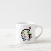 Tasse Expresso Lettre G Papillon Floral Monogramme Initial    (Droite)