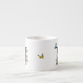 Tasse Expresso Lettre H Floral Papillon Monogramme initial (Devant)