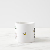 Tasse Expresso Lettre K Floral Butterfly Monogramme initial (Devant)
