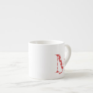 Tasse Expresso LETTRE Motif Fleur M(rouge)