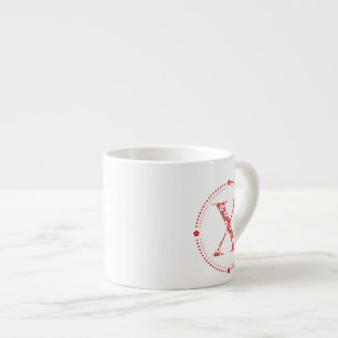 Tasse Expresso LETTRE Motif Fleur X(rouge)