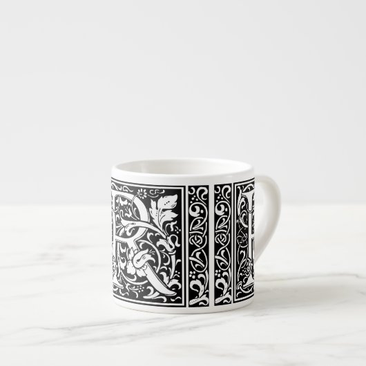 Tasse Expresso Lettre R Monogramme médiéval Art Nouveau (Devant droit)