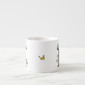 Tasse Expresso Lettre R Monogramme Papillon Floral Initial (Devant)
