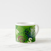 Tasse Expresso Lettres et art abstrait de coeurs (Devant droit)