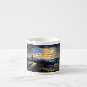 Tasse Expresso Lever du soleil céleste du drapeau américain dans