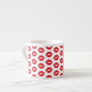Tasse Expresso Lèvres Rouges, Rouge À Lèvres, Baiser, Motif Des L