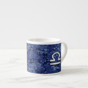 Tasse Expresso Libra Zodiac Connexion Camouflage numérique bleu