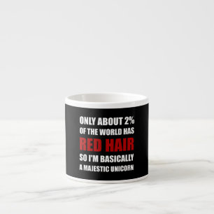 Tasse Expresso Licorne majestueuse de cheveux rouges