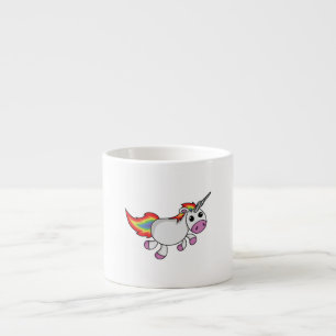 Tasse Expresso Licorne mignonne de bande dessinée