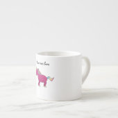 Tasse Expresso Licorne rose de parties scintillantes (Devant droit)