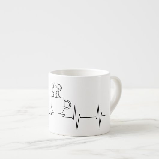 Tasse Expresso Ligne de santé de l'amant ECG de Coffe (Devant droit)