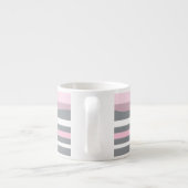 Tasse Expresso Lignes blanches gris rose Art Abstrait (Dos)