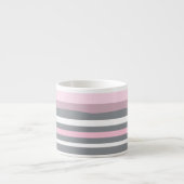 Tasse Expresso Lignes blanches gris rose Art Abstrait (Devant)