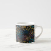 Tasse Expresso Lignes de Dollar de Sable Rouge Jaune Bleu (Droite)