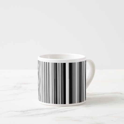 Tasse Expresso Lignes noires et blanches (Devant droit)