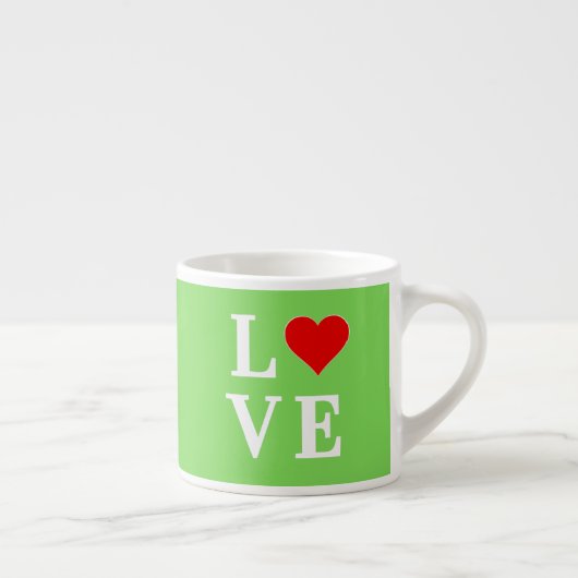 Tasse Expresso Lime Green LOVE Design moderne (Droite)