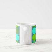Tasse Expresso Lime Vert Turquoise Turquoise & Rust Cercles Monog (Dos)