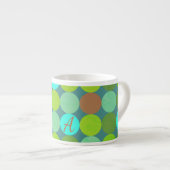Tasse Expresso Lime Vert Turquoise Turquoise & Rust Cercles Monog (Devant droit)