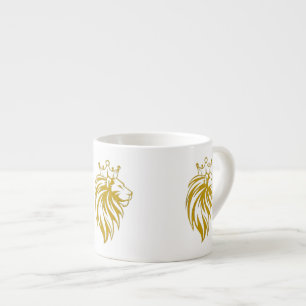 Tasse Expresso Lion Avec Couronne - Style Or 2