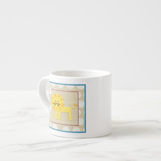 Tasse Expresso Lion jaune avec Pois blancs (Devant gauche)