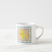 Tasse Expresso Lion jaune avec Pois blancs (Droite)