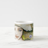 Tasse Expresso llustration d'une belle, sensible fille (Devant)