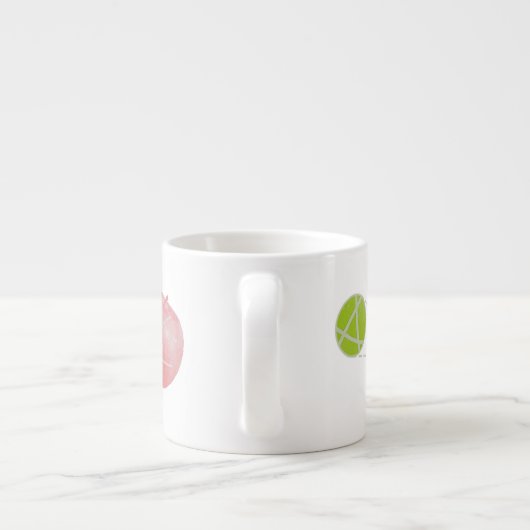 Tasse Expresso Local flatness explained with red and green apples (Dos)