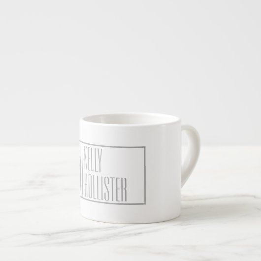 Tasse Expresso Logo Moderne Grey Initiales & Nom (Devant droit)