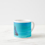 Tasse Expresso Loup hurlant, chien hurlant en double exposition (Devant droit)