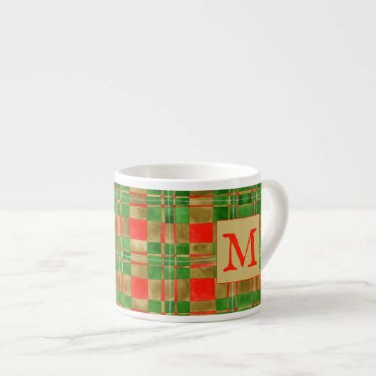Tasse Expresso MAC GREGOR TARTAN Espresso Cup + Initiale (Devant droit)