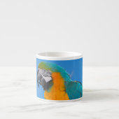 Tasse Expresso Macao bleu et jaune (Devant)