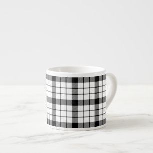 Tasse Expresso MacFarlane tartan noir blanc plaid