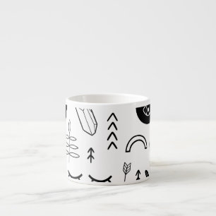 Tasse Expresso Mains magiques, lune, motif ethnique.